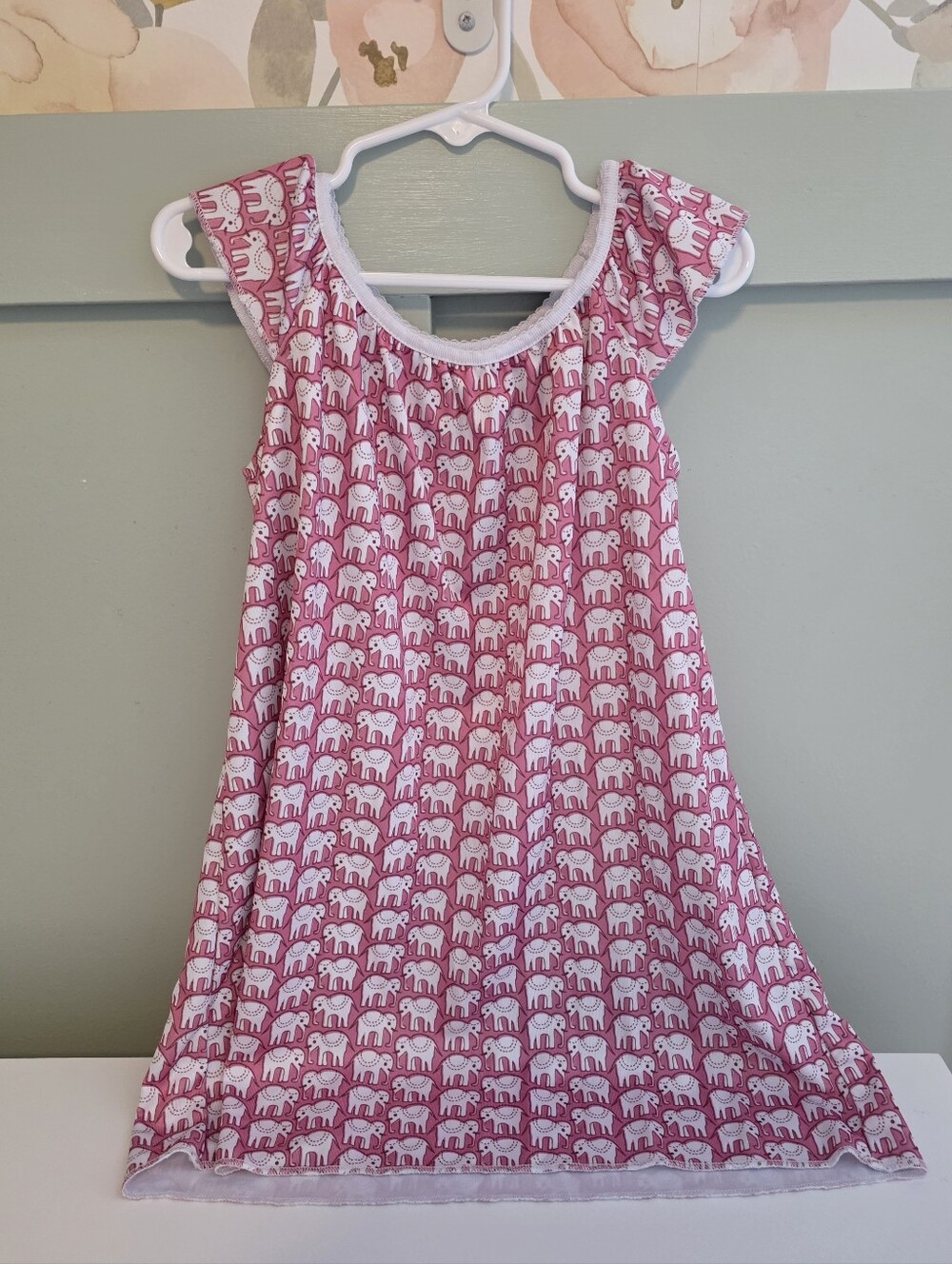 Roller Rabbit Pink White Elephant Dress for Girls Size 4 Or 4t